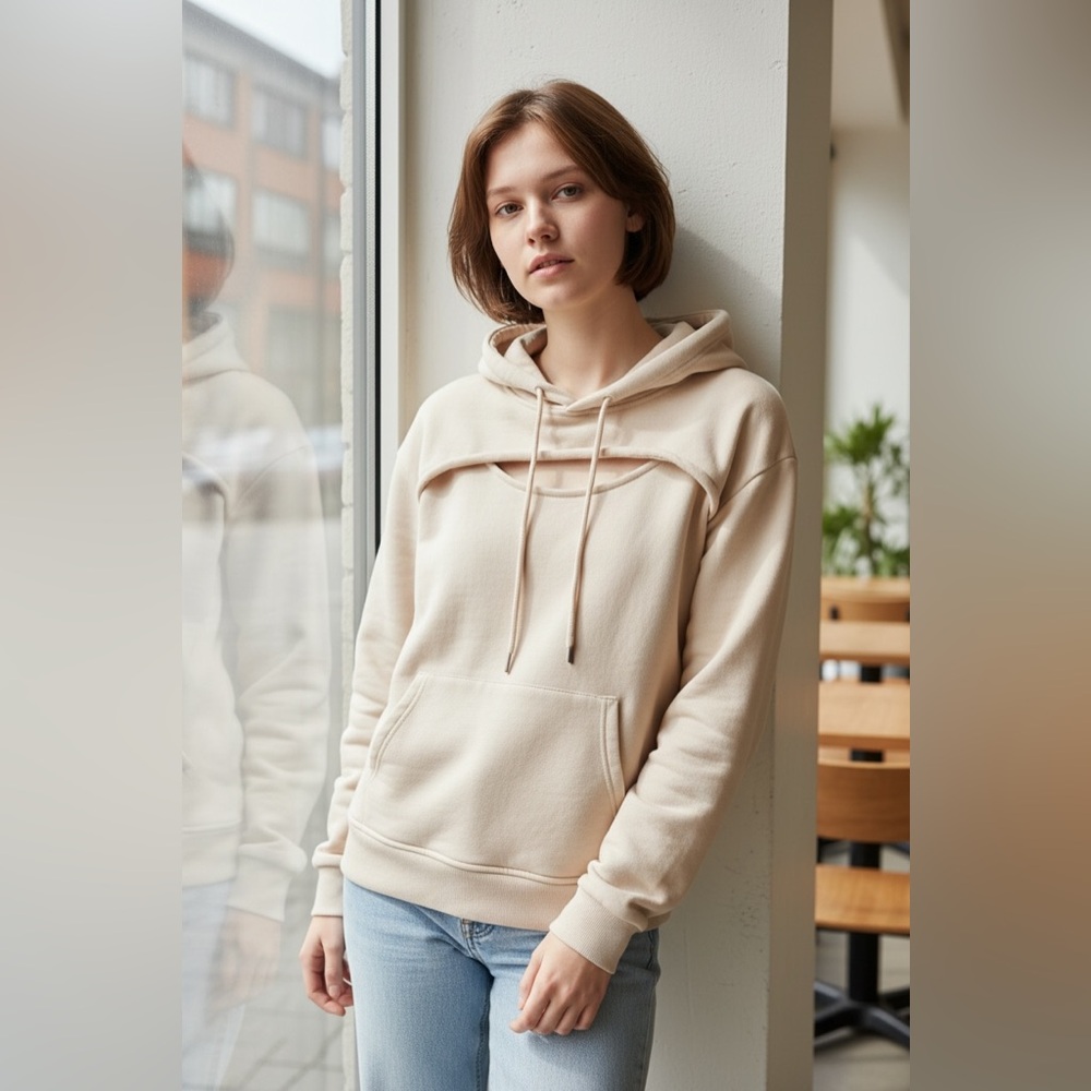 Jolie & Joy Open Back Long Sleeve Hoodie Sweatshirt
